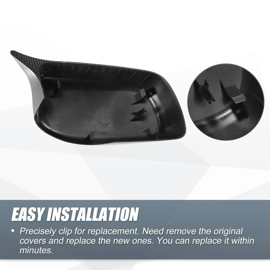 Rearview Mirror Cover Cap Black Carbon Fiber for BMW 5 Series 6 Series