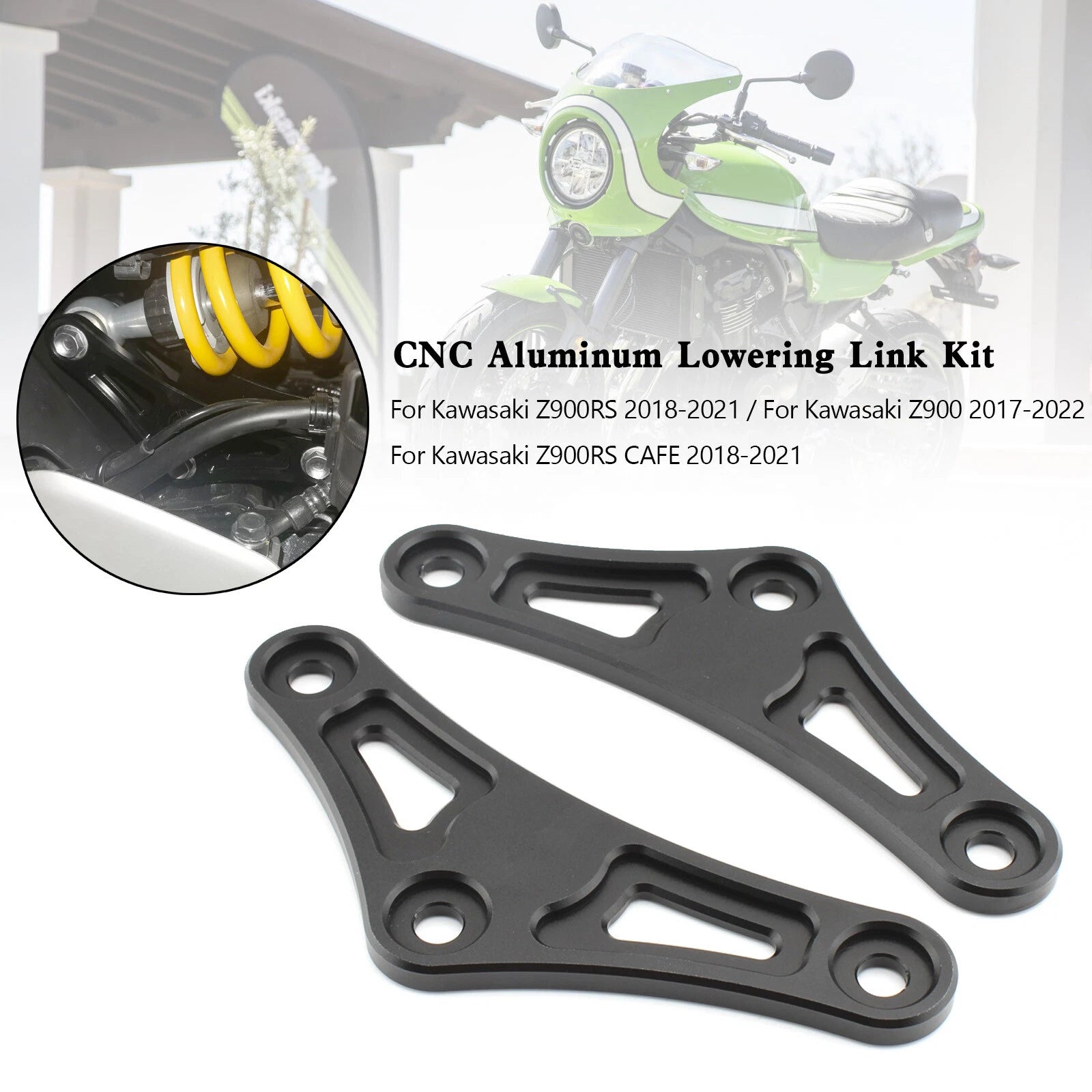 CNC Aluminum Lowering Link Kit 30mm for Kawasaki Z900RS CAFE Z900 (2017–2022)