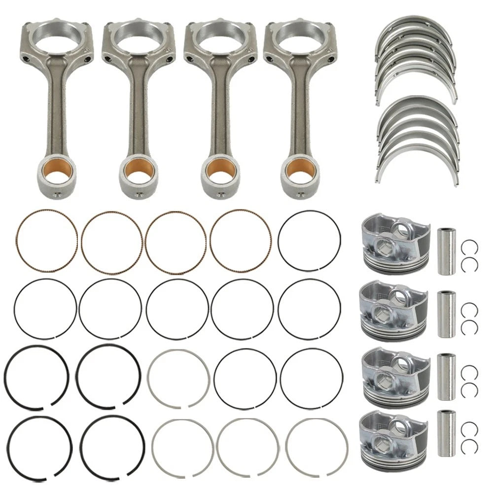 Engine Piston Kit & Connecting Rod & Crankshaft Main Bearing for Hyundai Kia