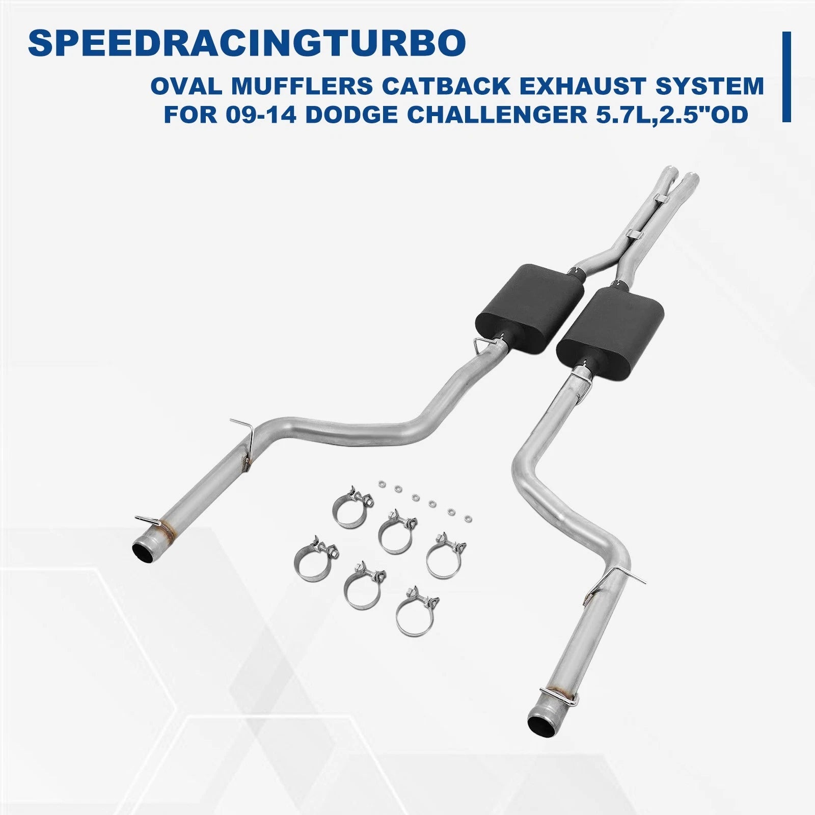 2.5" Oval Mufflers Catback Exhaust System for Dodge Challenger (2009–2014)