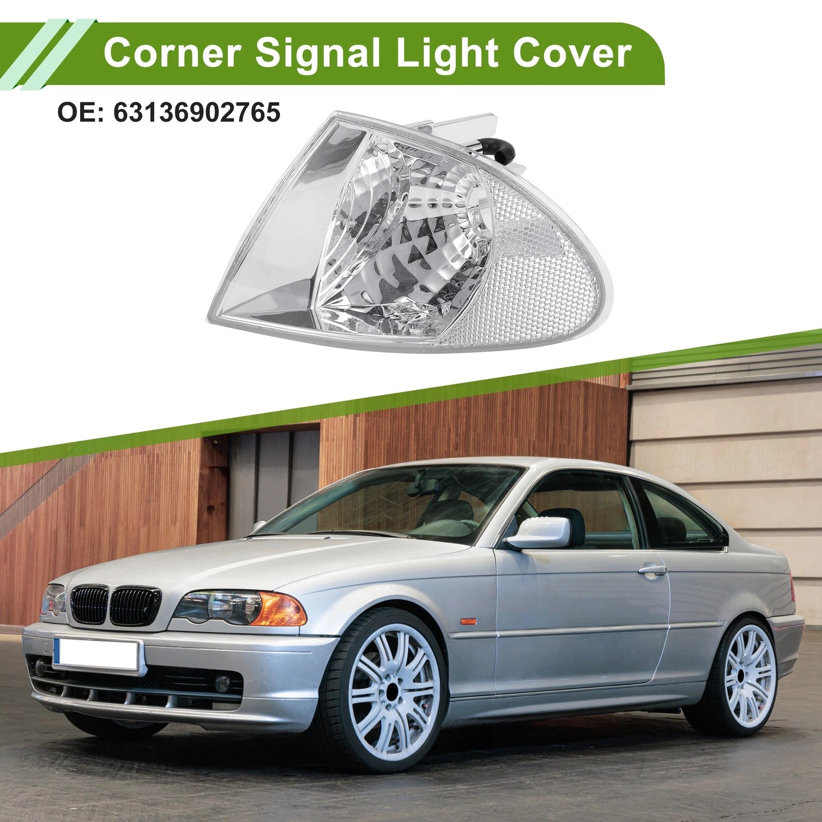 1 Pc Left Corner Signal Light Cover for BMW 3 Series (No. 63136902765) Clear