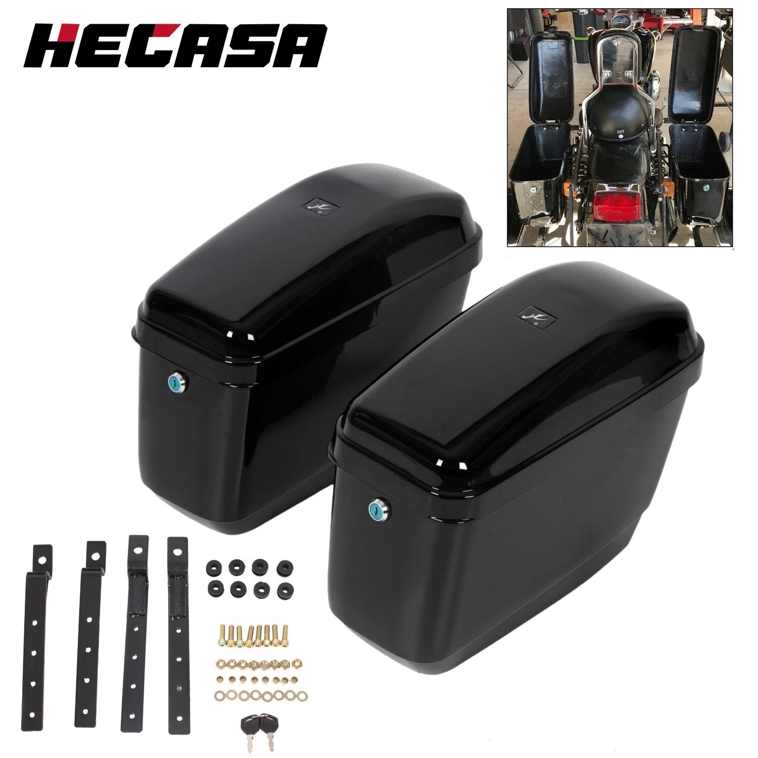 Saddlebag Set for Harley Honda Suzuki Yamaha Cruiser (Motorcycle)