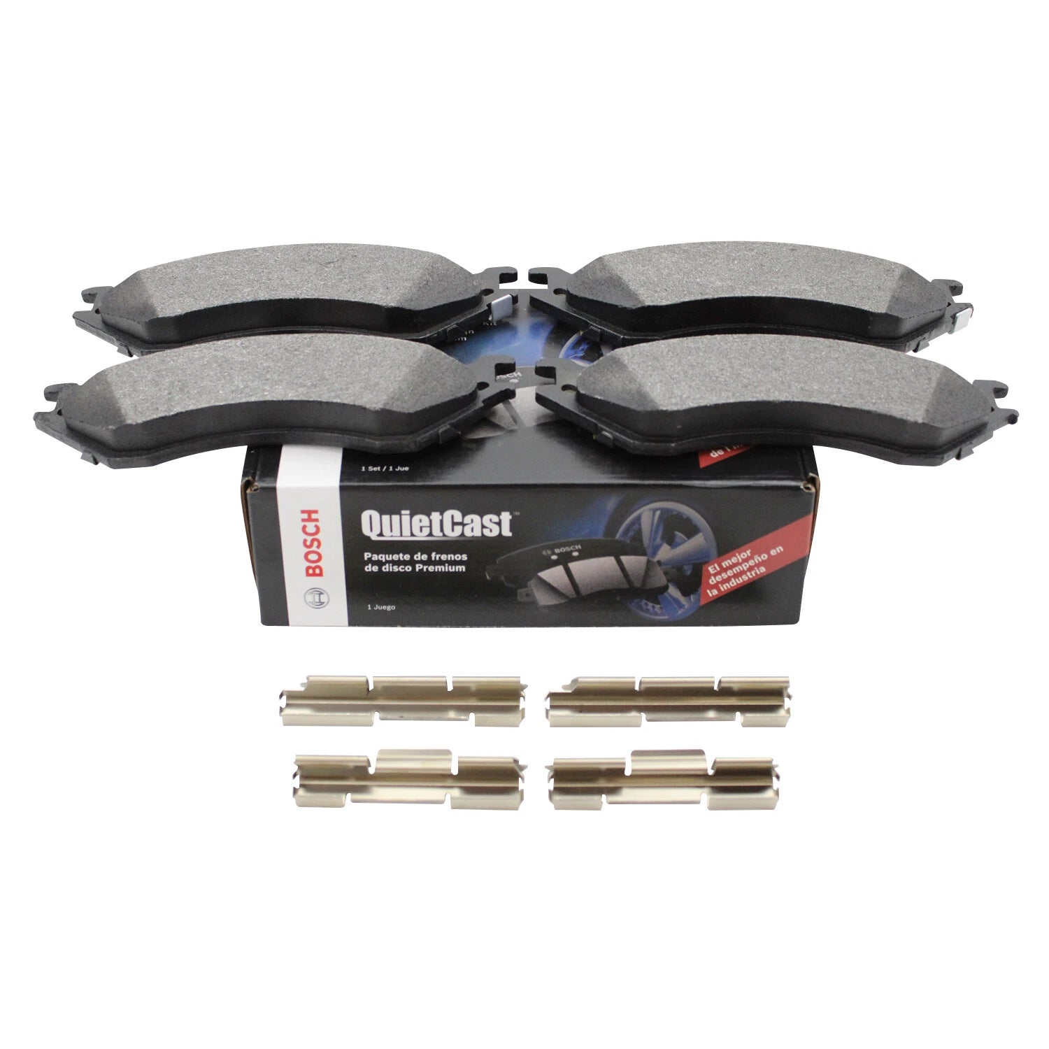 Set of 4 Bosch QuietCast Rear Semi-Metallic Brake Pads for Dodge Ram 1500 2500 (2002–2023)
