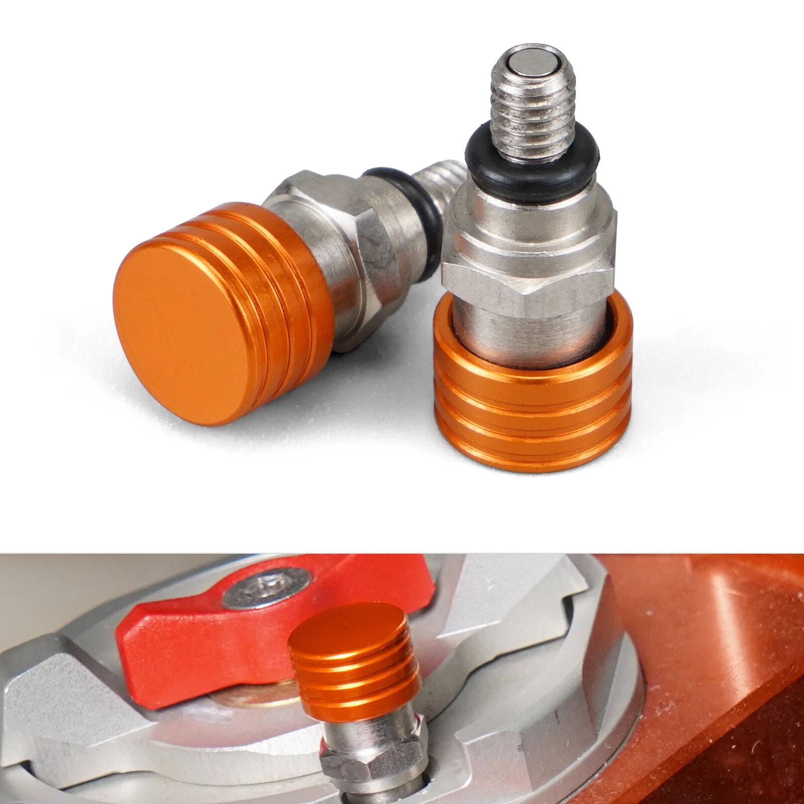 CNC Fork Bleeder Valves M4x0.7 for KTM 50SX 65SX 85SX 105SX 125SX 144SX 250SX (2000–2023)
