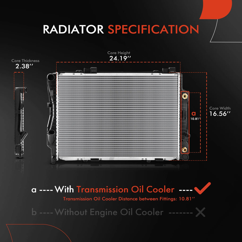 Radiator with Trans Oil Cooler for Mercedes-Benz W202 C230 (1994–1997)