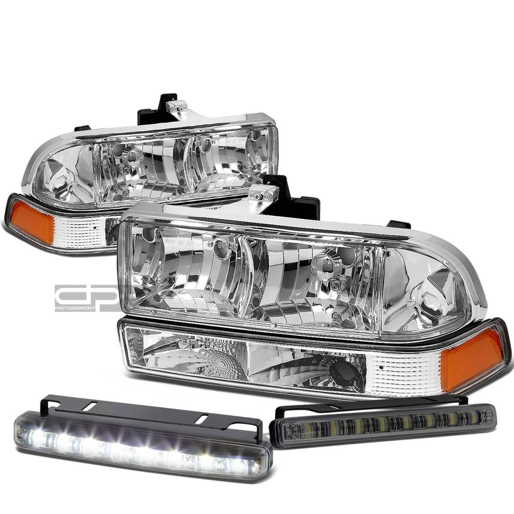 Chrome Housing Headlight, Bumper, Corner & Smoked LED Fog Light Kit for S10/BLAZER (1998–2004)
