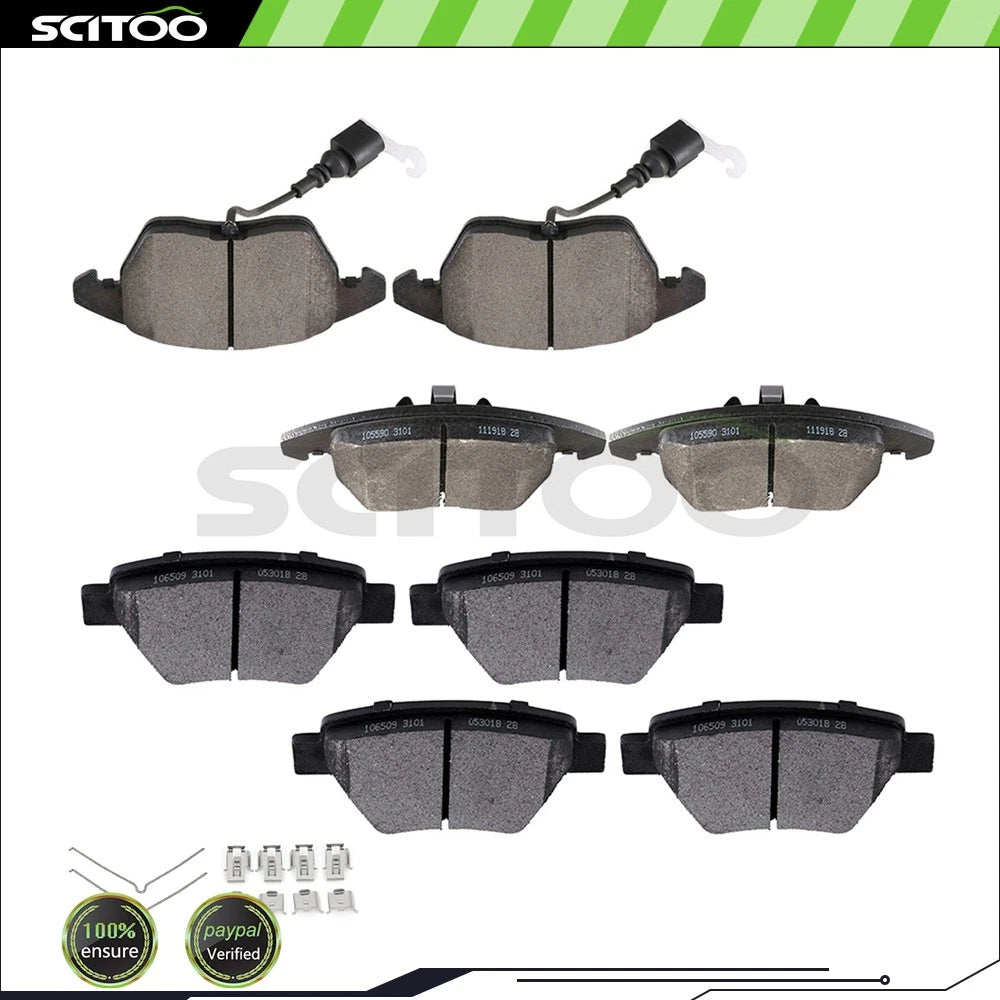 Set of 4 Low Dust Brake Pads for Audi A3 (2010–2012)