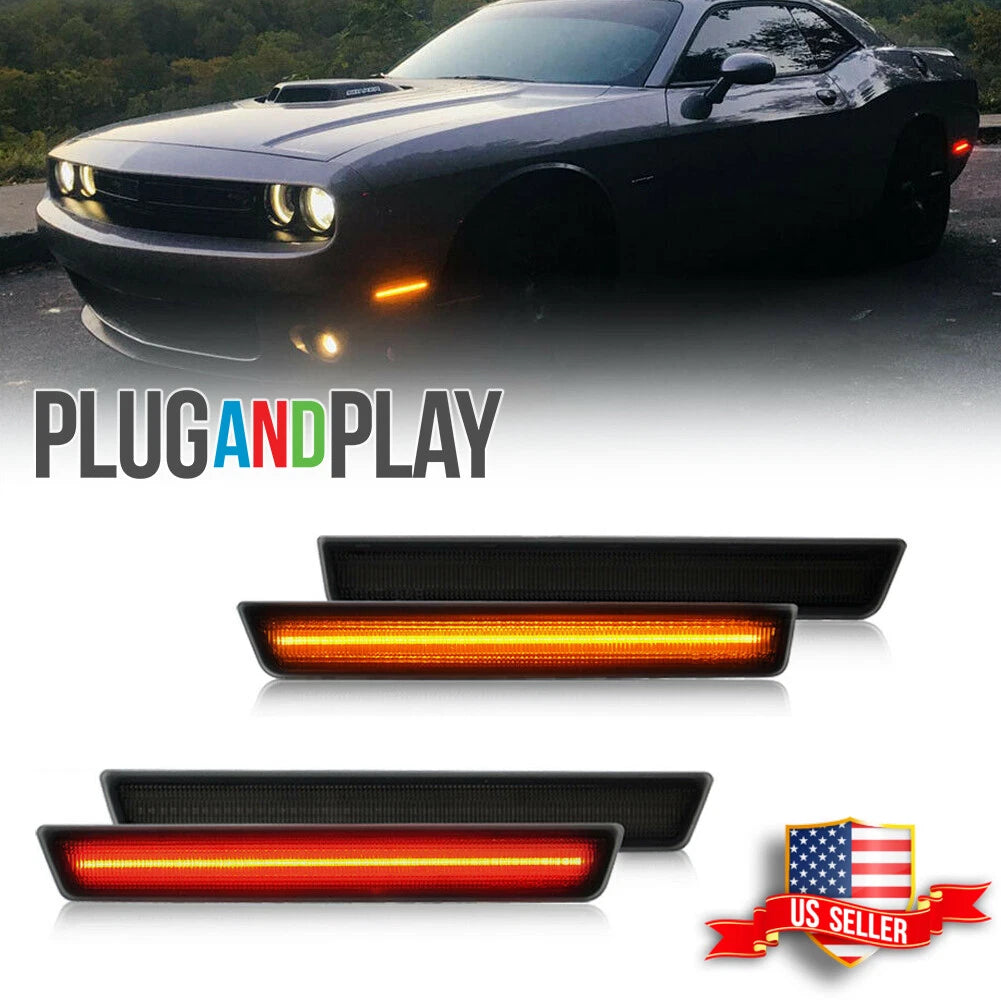 LED Side Marker Lights Smoked Lens for Dodge Challenger (2015–2023)