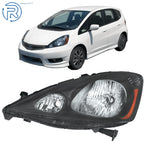 Halogen Headlight for Honda Fit Sport (2009–2011) Left Side Black Housing