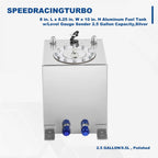 2.5 Gallon Aluminum Fuel Cell Tank + Level Sender for Race Applications