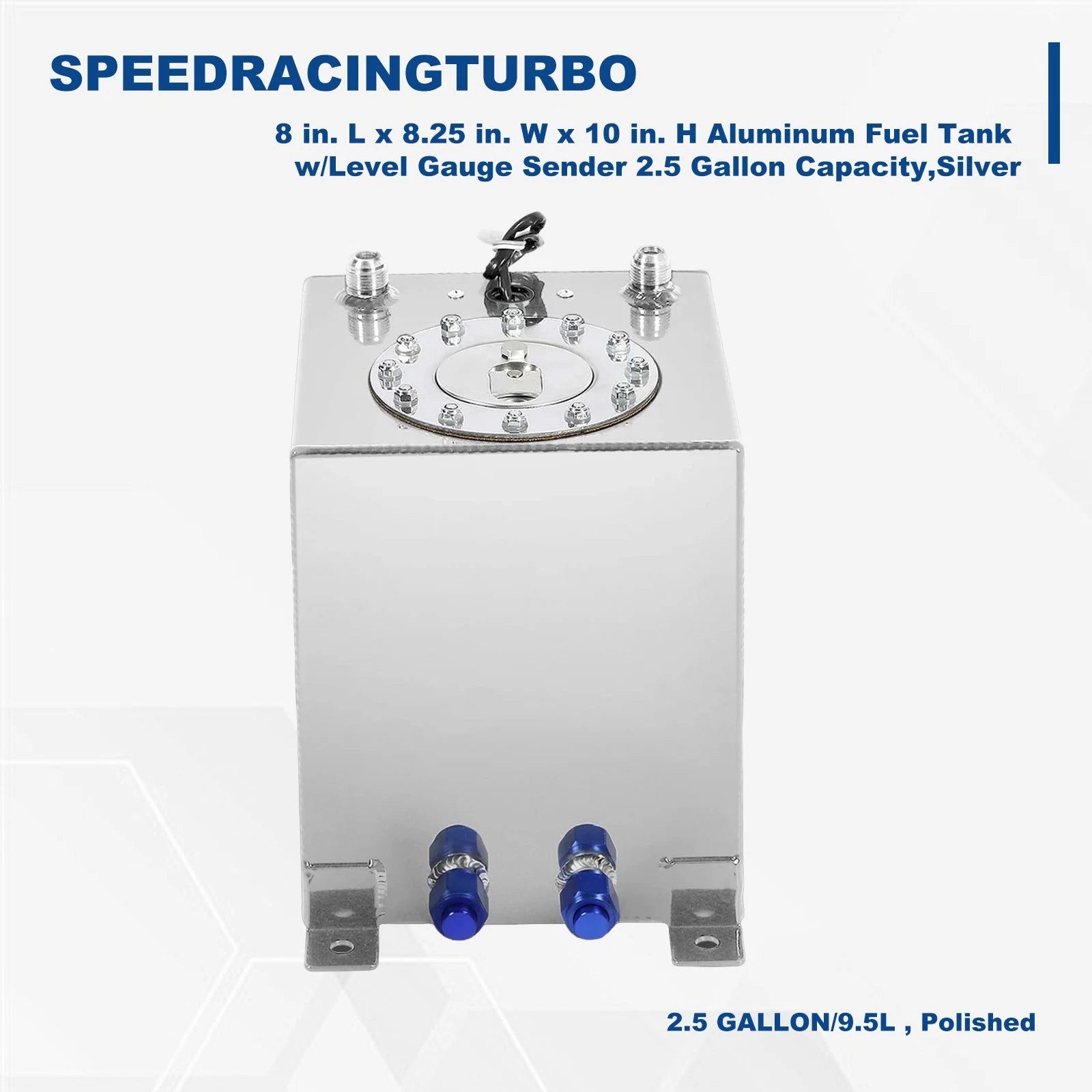 2.5 Gallon Aluminum Fuel Cell Tank + Level Sender for Race Applications
