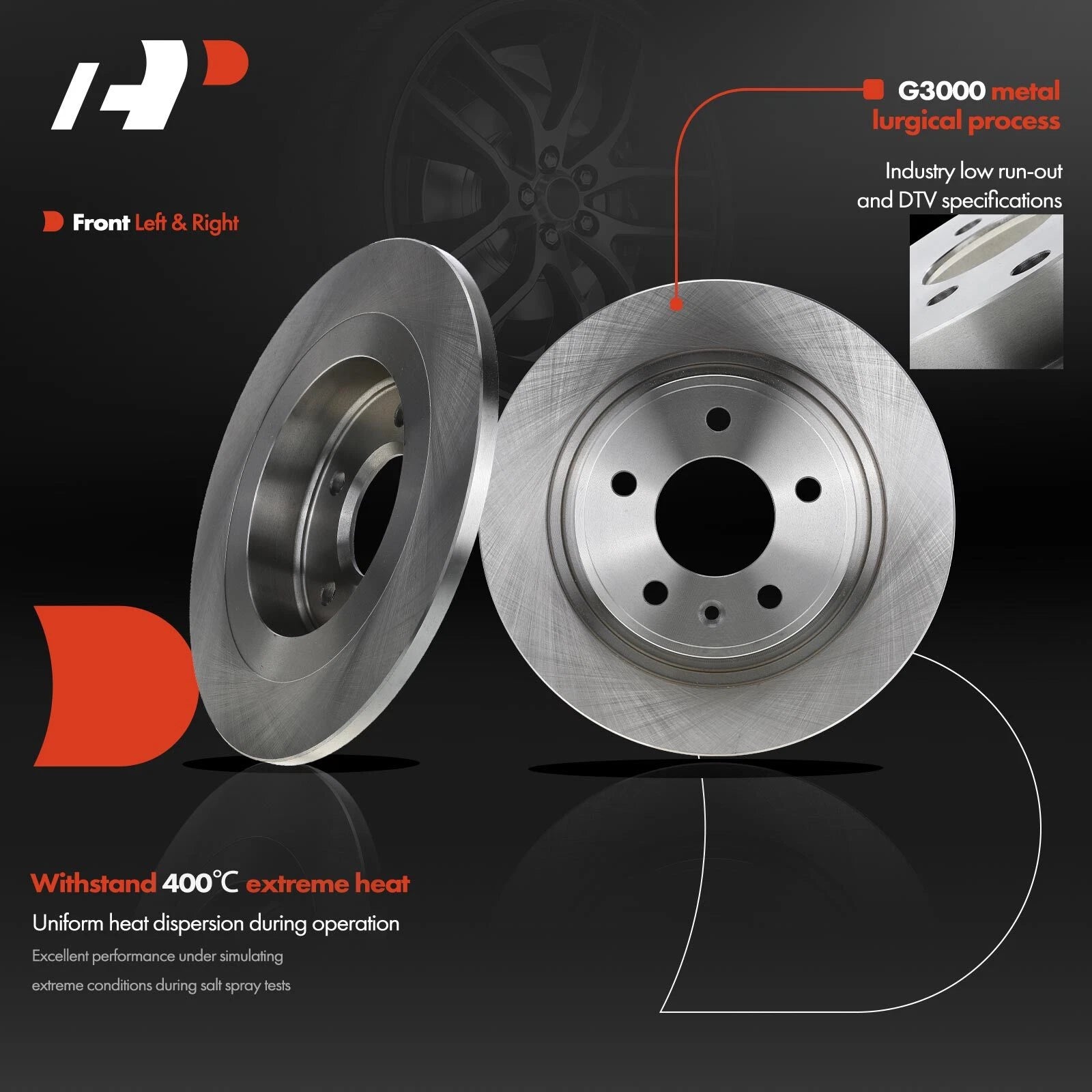 Rear Disc Brake Rotors & Ceramic Pads for Chevrolet Cruze (2014–2015)