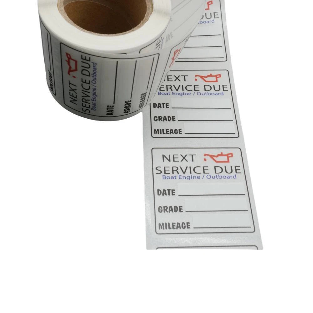 Set of 200 Oil Change Service Reminder Stickers for Clear Windows