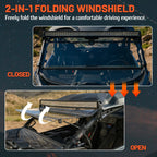 2-in-1 Flip Front Clear Windshield for Can-Am Maverick X3 (2017–2025)