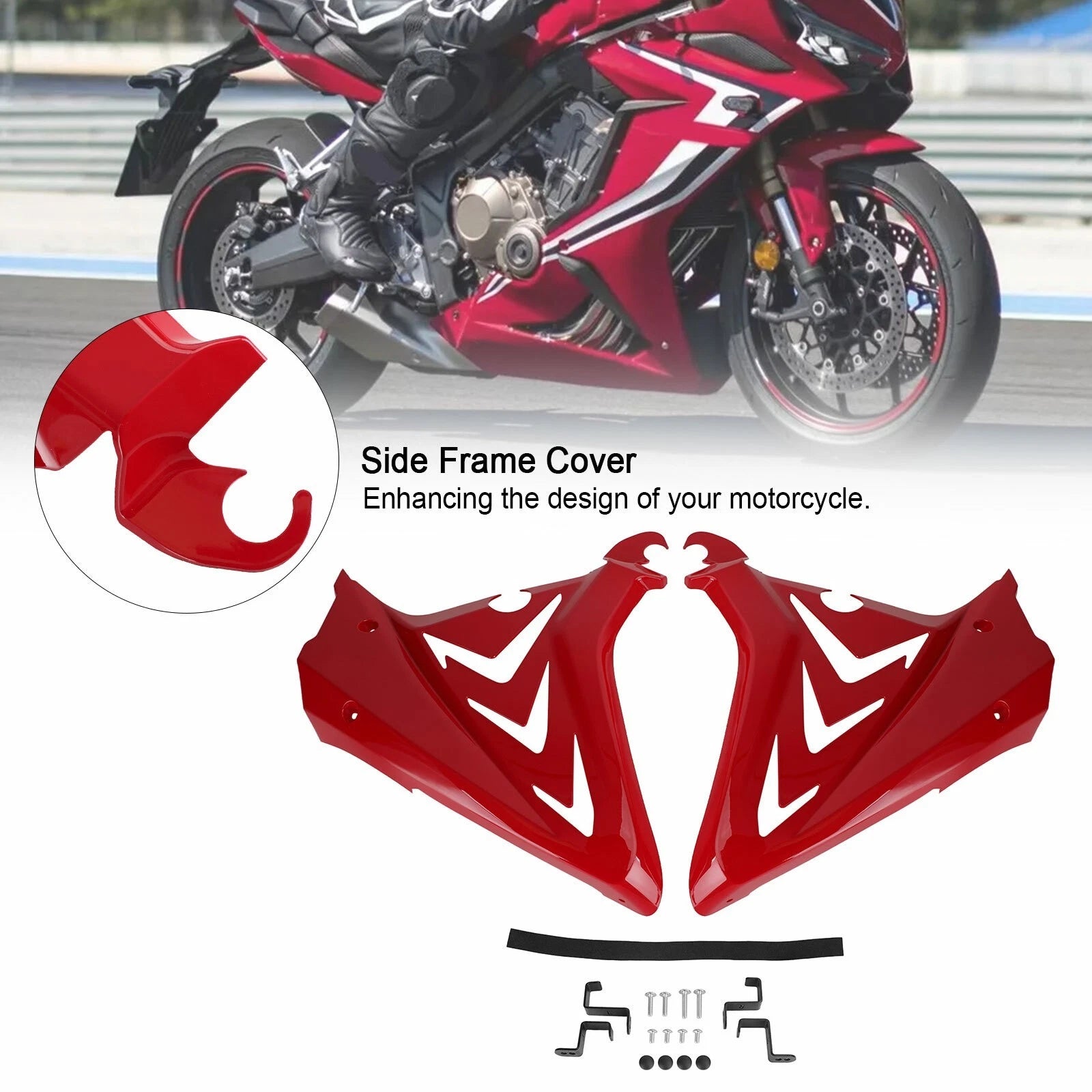 Side Frame Cover Panels for Honda CBR650R (2019–2021) Red