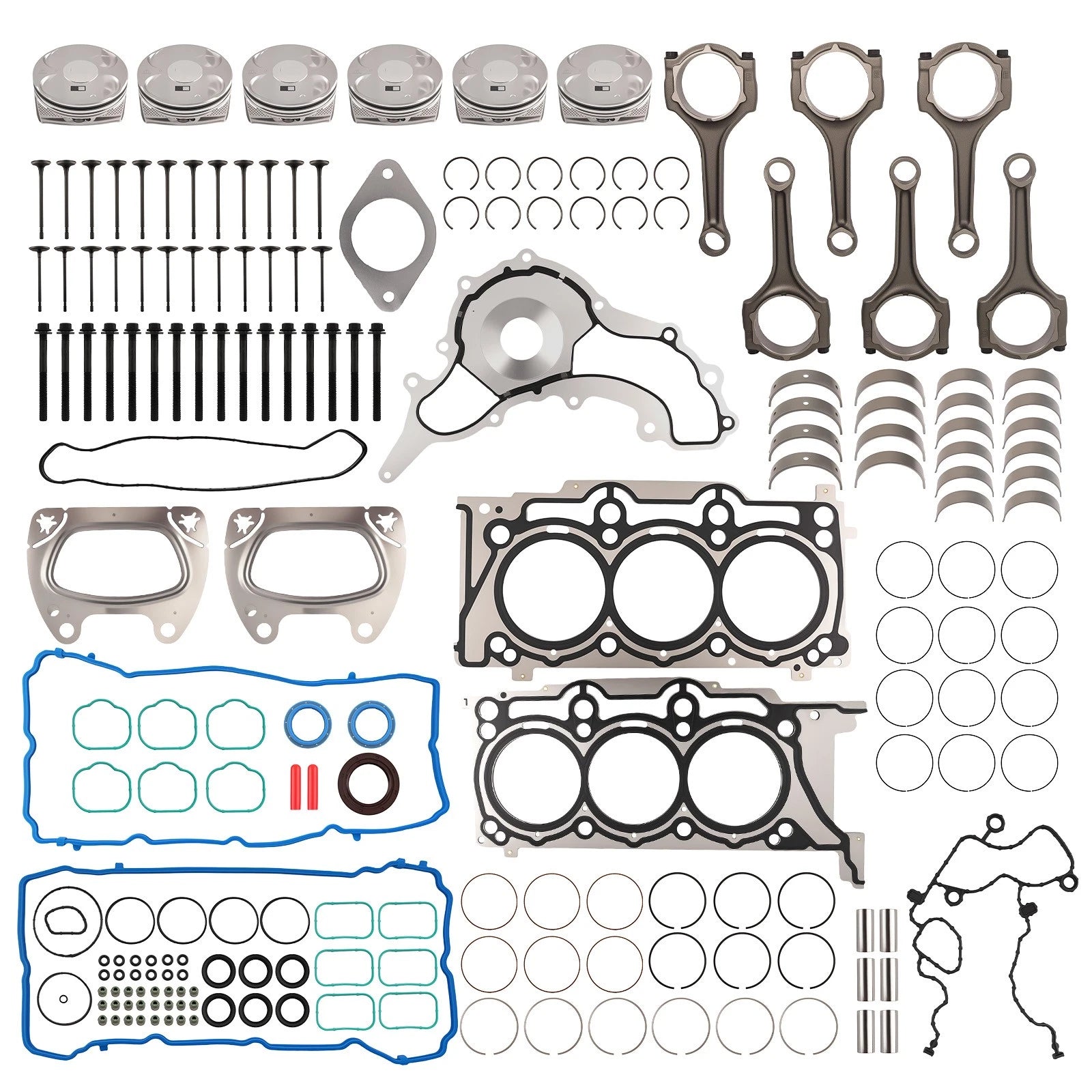 6 Rods & Pistons Kit with Bearings for Dodge Challenger 3.6L V6 (2011–2016)