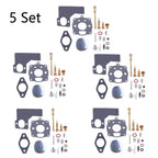 Set of 5 Carburetor Repair Kits for Briggs & Stratton 394989, 243431, 243432, 243434