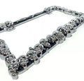 License Plate Frame Holder Black Chrome Metal Skull for Universal Car SUV Truck (Any Year)