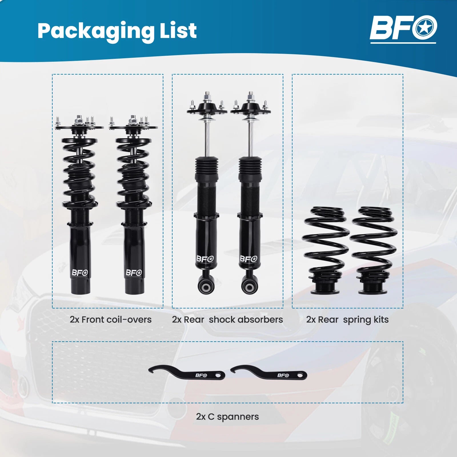 Coilovers Suspension Kit for BMW E46 320i 325i 328i (1998–2006)
