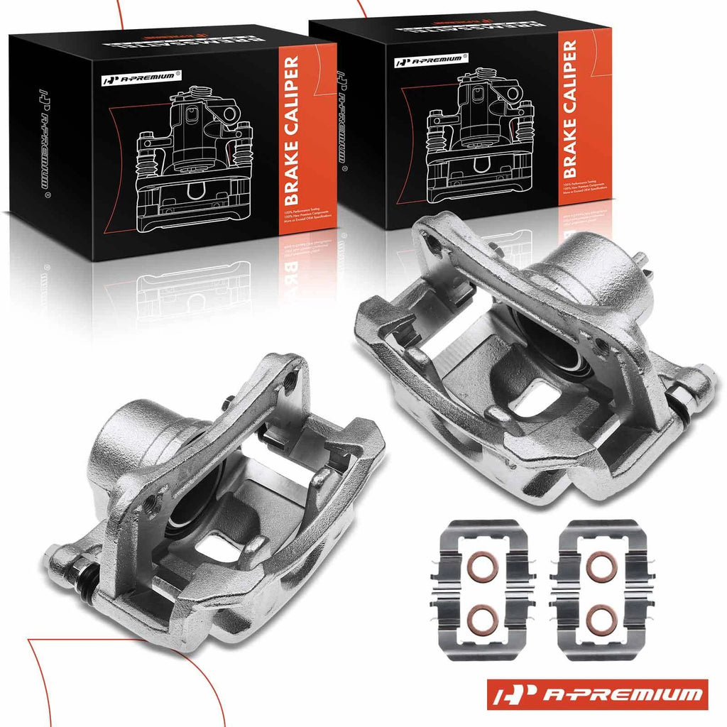 Front Brake Caliper Pair with Bracket for Kia Forte Hyundai Veloster