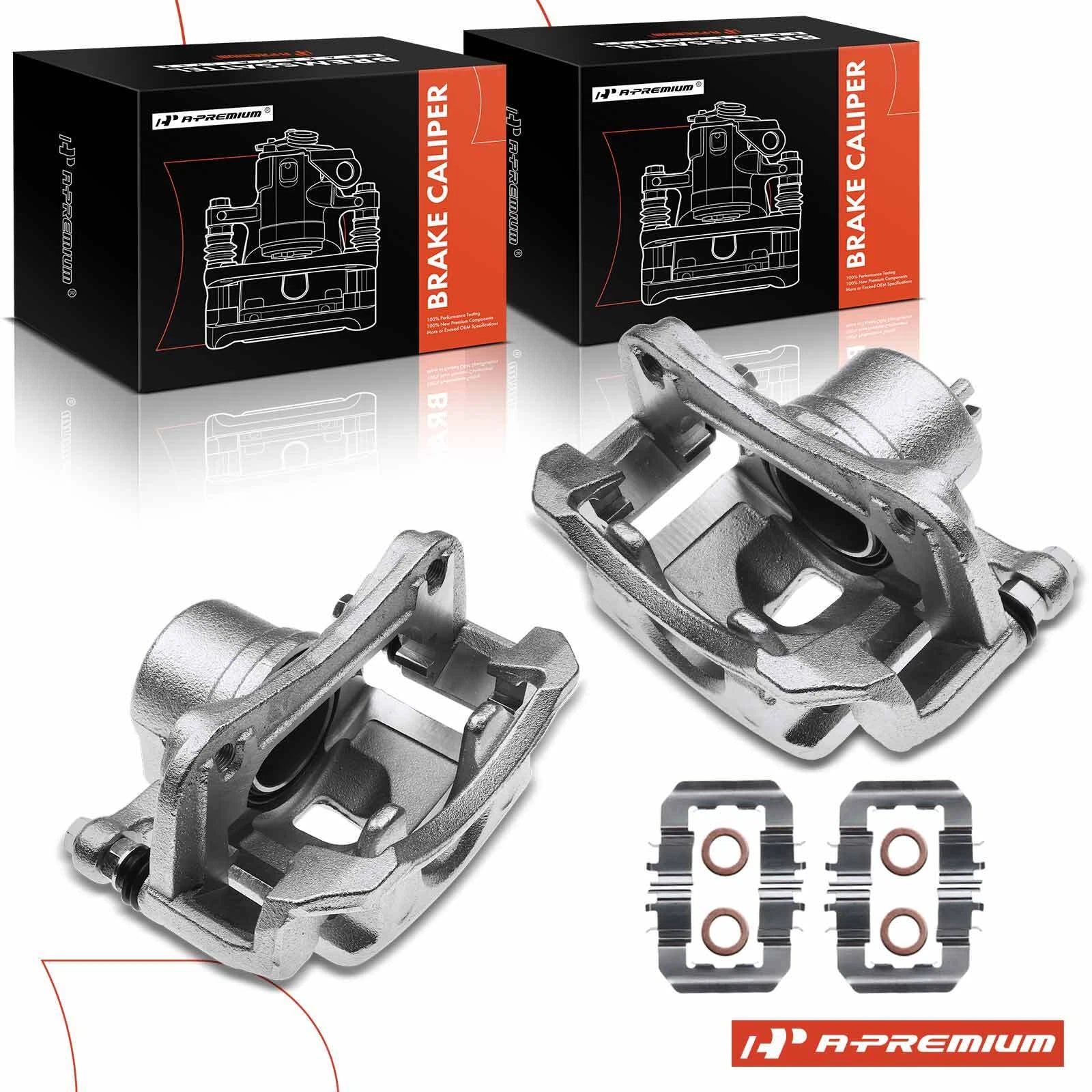 Front Brake Caliper Pair with Bracket for Kia Forte Hyundai Veloster