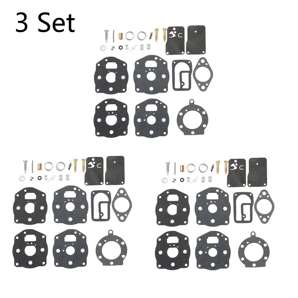 Set of 3 Carburetor Repair Kits for Briggs & Stratton (694056, 491539, 394502, 402447, 402451)