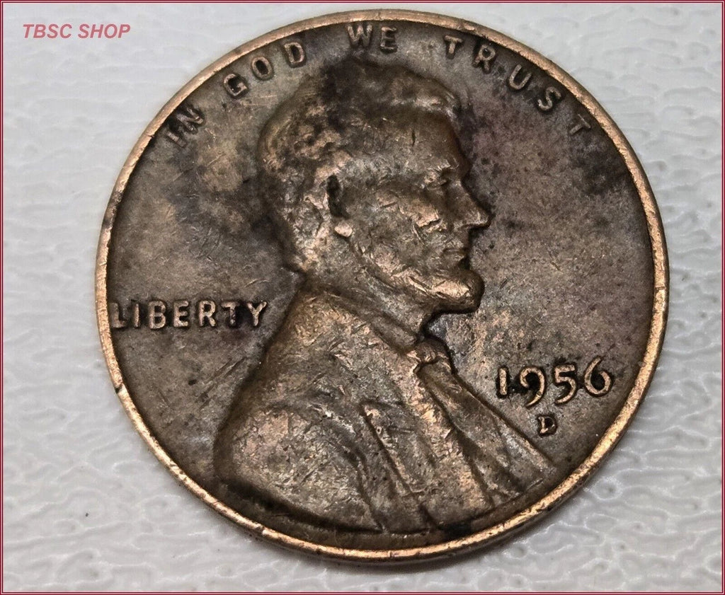 Wheat Penny ERROR L On Rim for 1956