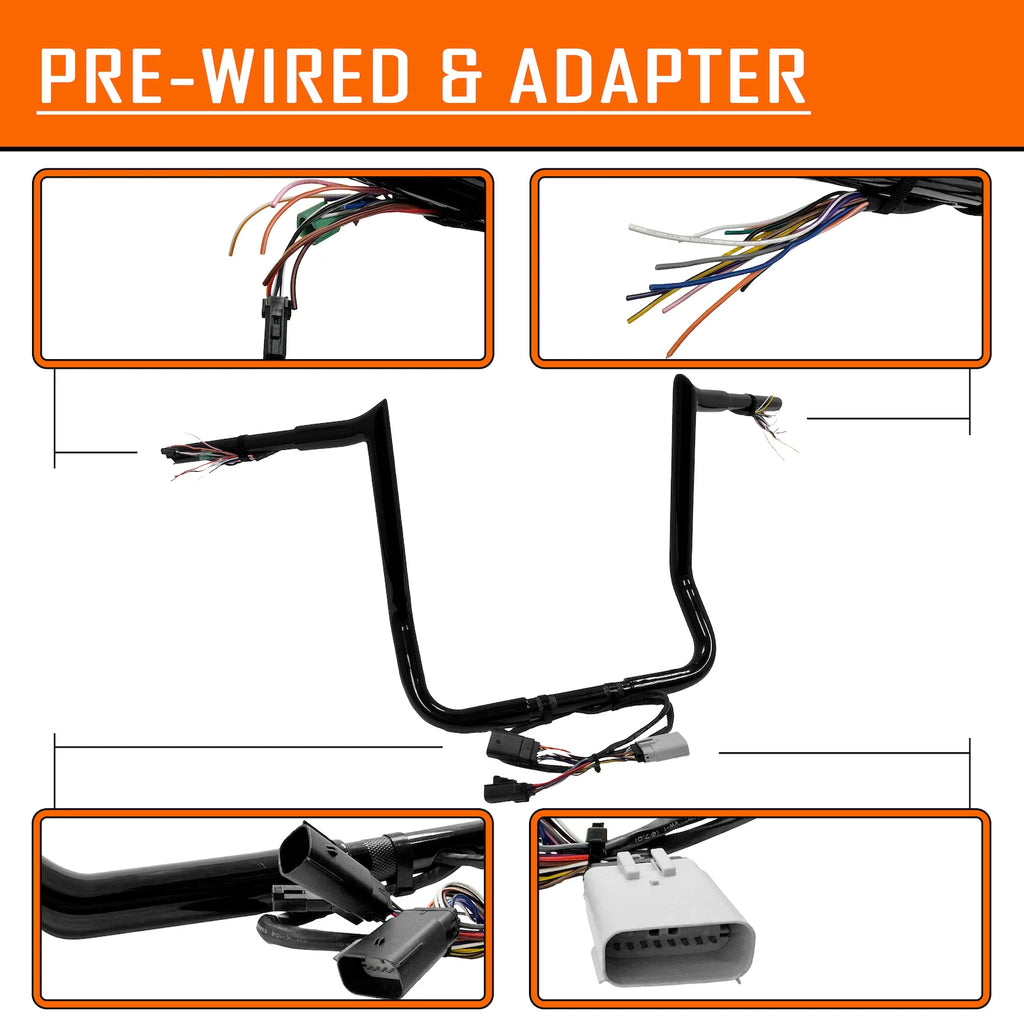 12" Prewired Handlebar for Harley Street Glide/Electra Glide/Ultra Limited (2008–2013)