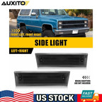 2X Smoke Front Fender Marker Light Assembly for Chevy GMC C1500 K1500 (1981–1991)