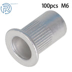 Pack of 100 M6 Rivet Nuts for Automotive Applications