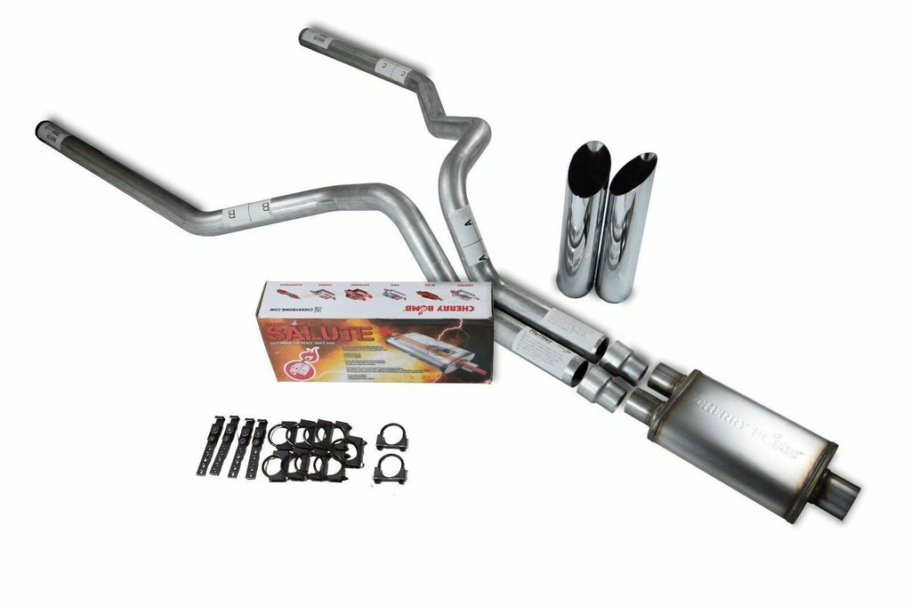 Dual Exhaust Kit for Ford F150 (2015–2020) with Slash Tips