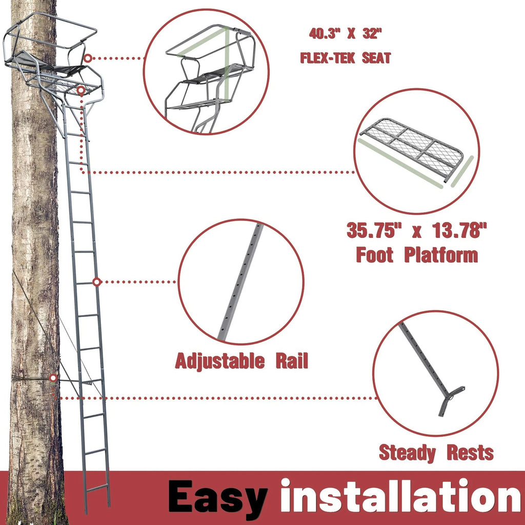 2-Man Ladder Stand for Deer Hunting (18ft)