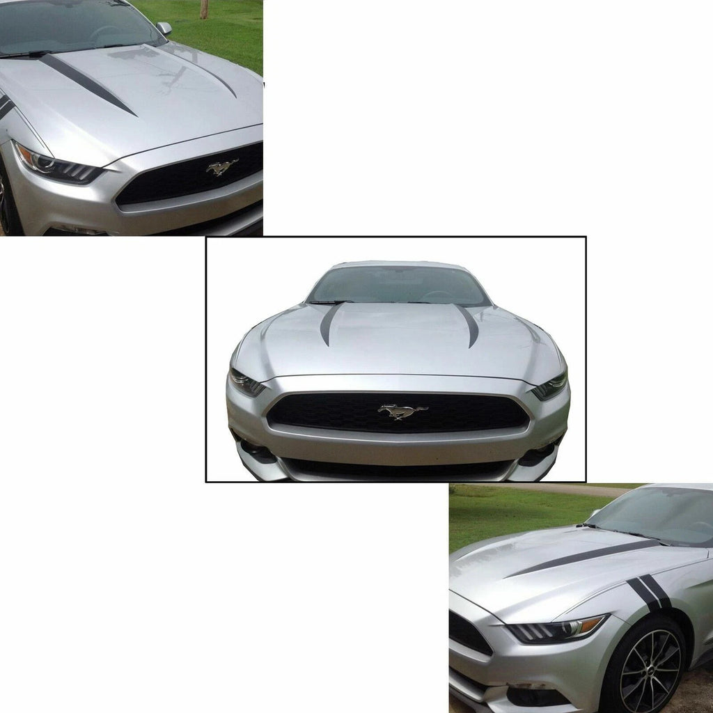 Cowl Hood Spears Stripe Vinyl Decal Graphics for Ford Mustang (2015-2023)