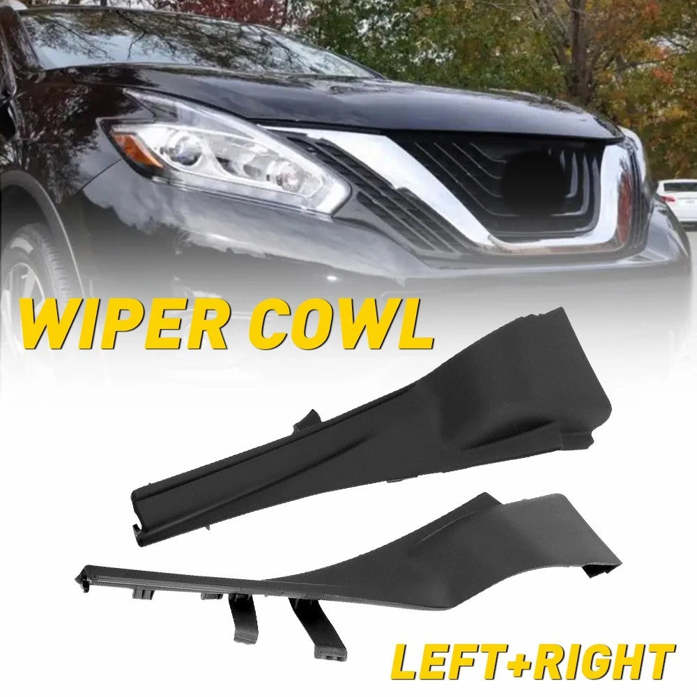 2Pcs Windshield Wiper Cowl Cover for Nissan Murano (2015–2017) Black