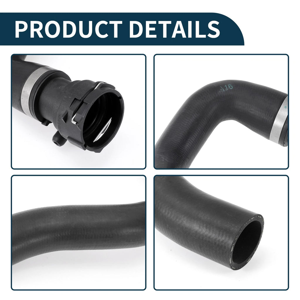 Radiator Hose Downpipe for Audi C6 3.0T (2005–2008) 4F0121055E Rubber Black 1Pc