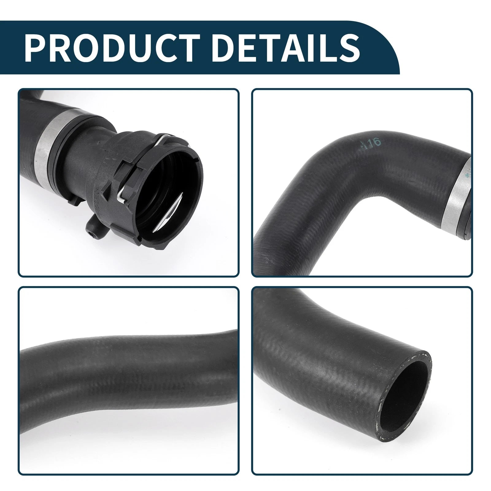 Radiator Hose Downpipe for Audi C6 3.0T (2005–2008) 4F0121055E Rubber Black 1Pc