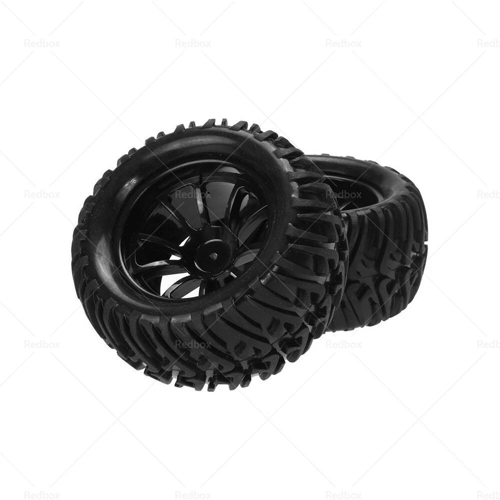 Set of 4 Wheel Rims & Tires for HSP 1:10 Monster Truck RC Car 12mm Hub