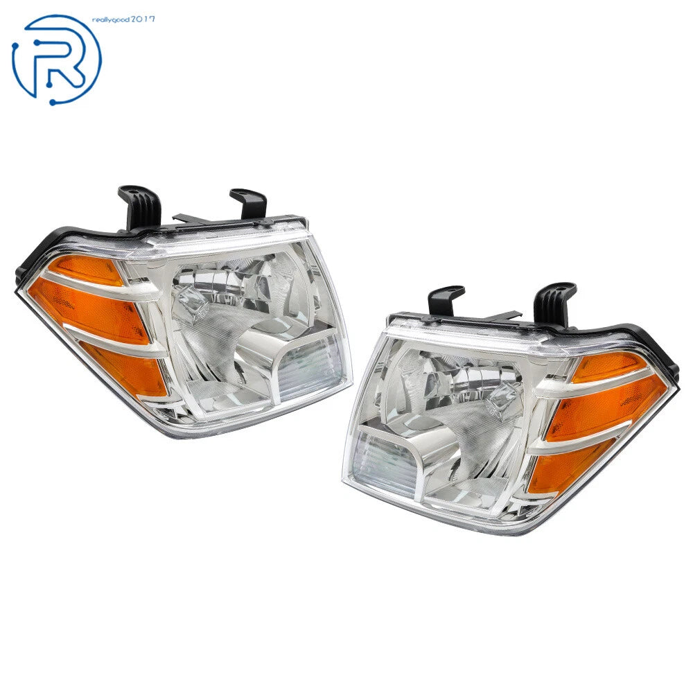 Set of 2 Chrome Housing Headlights for Nissan Frontier (2009-2021)