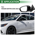 Right Side Door Mirror for Nissan Sentra (2020–2022) Manual Folding Black