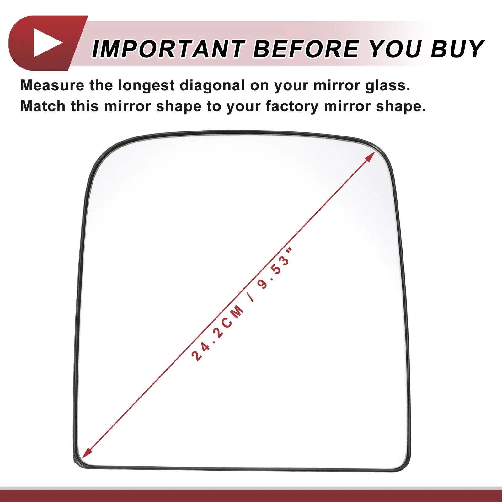 Heated Right Passenger Side Tow Mirror Glass for Dodge 