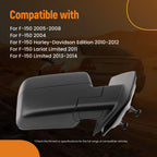Heated Power Mirrors for Ford F-150 Platinum (2009–2014) 8L3Z17682EA Black