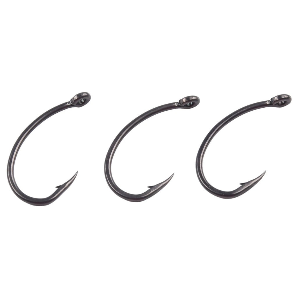 50pcs Curve Shank Hair Rigs for Carp Fishing