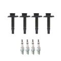 Set of 4 NGK Ignition Coils & Iridium Spark Plugs for A4 Quattro, Beetle, Passat (1.8 L4)