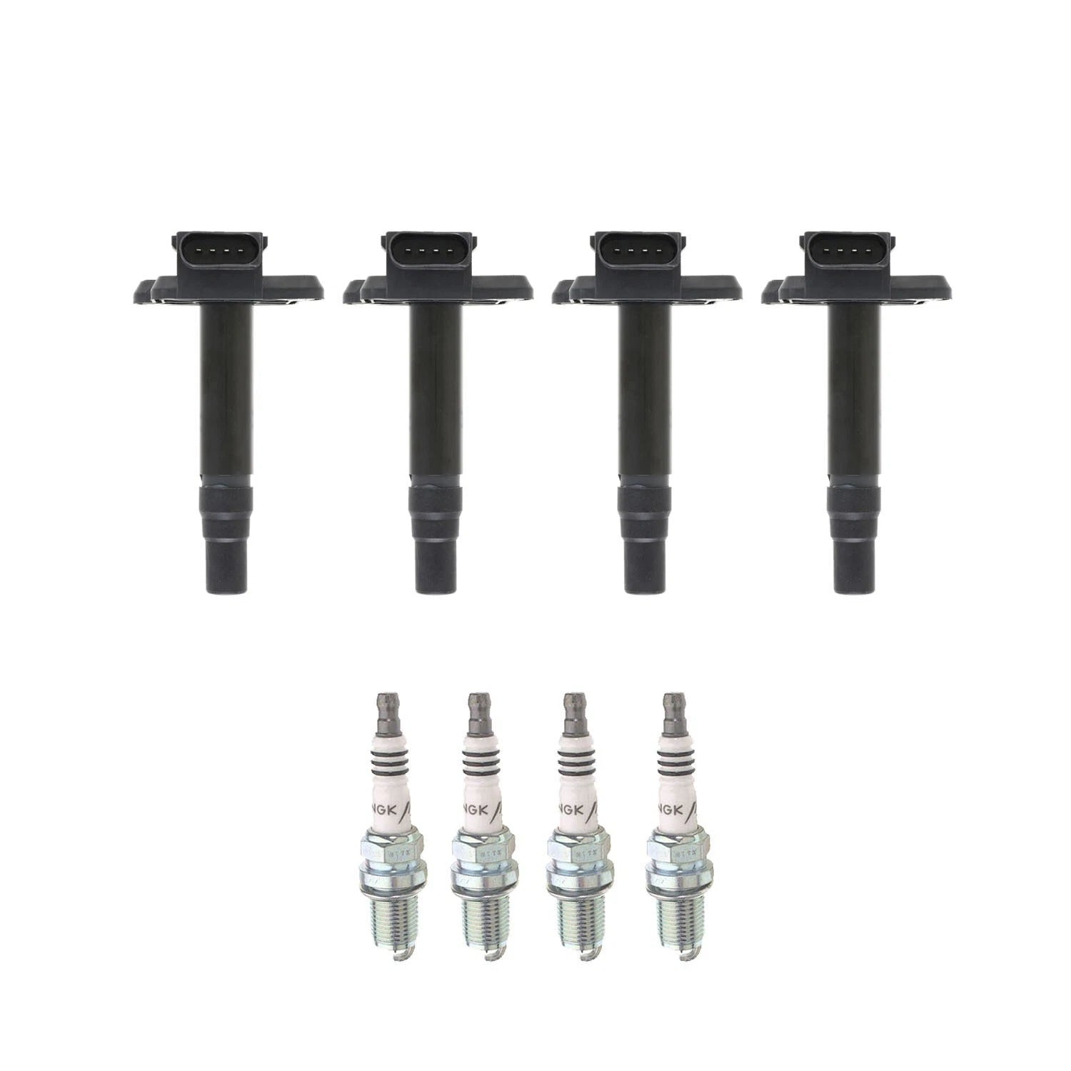 Set of 4 NGK Ignition Coils & Iridium Spark Plugs for A4 Quattro, Beetle, Passat (1.8 L4)