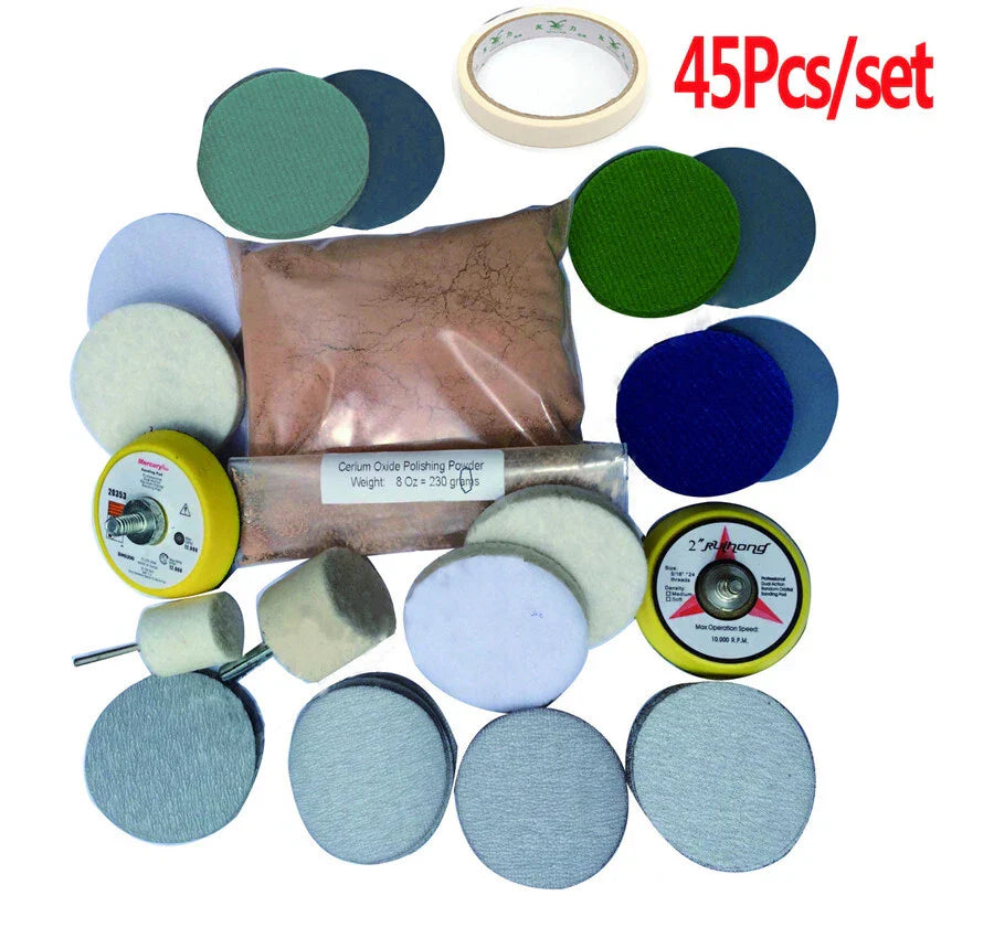 Deep Scratch Remover Tool & Glass Polishing Wheel Kit
