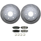 Rear Brake Kit 345mm Disc & Akebono Ceramic Pads for Cadillac Chevrolet GMC