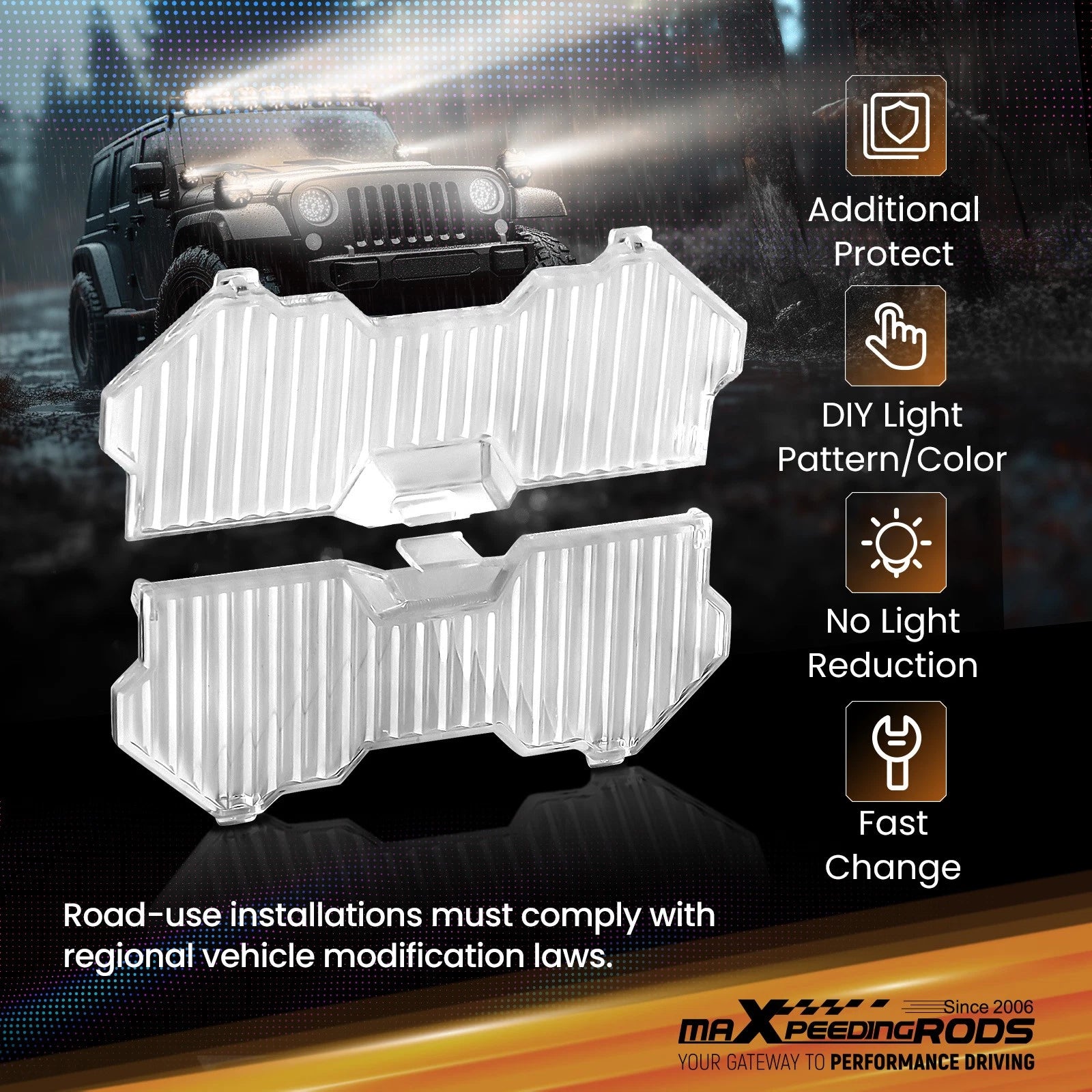 5-Inch Round LED Light Covers for Maxpeedingrods Driving Light Pods (2015–2024)