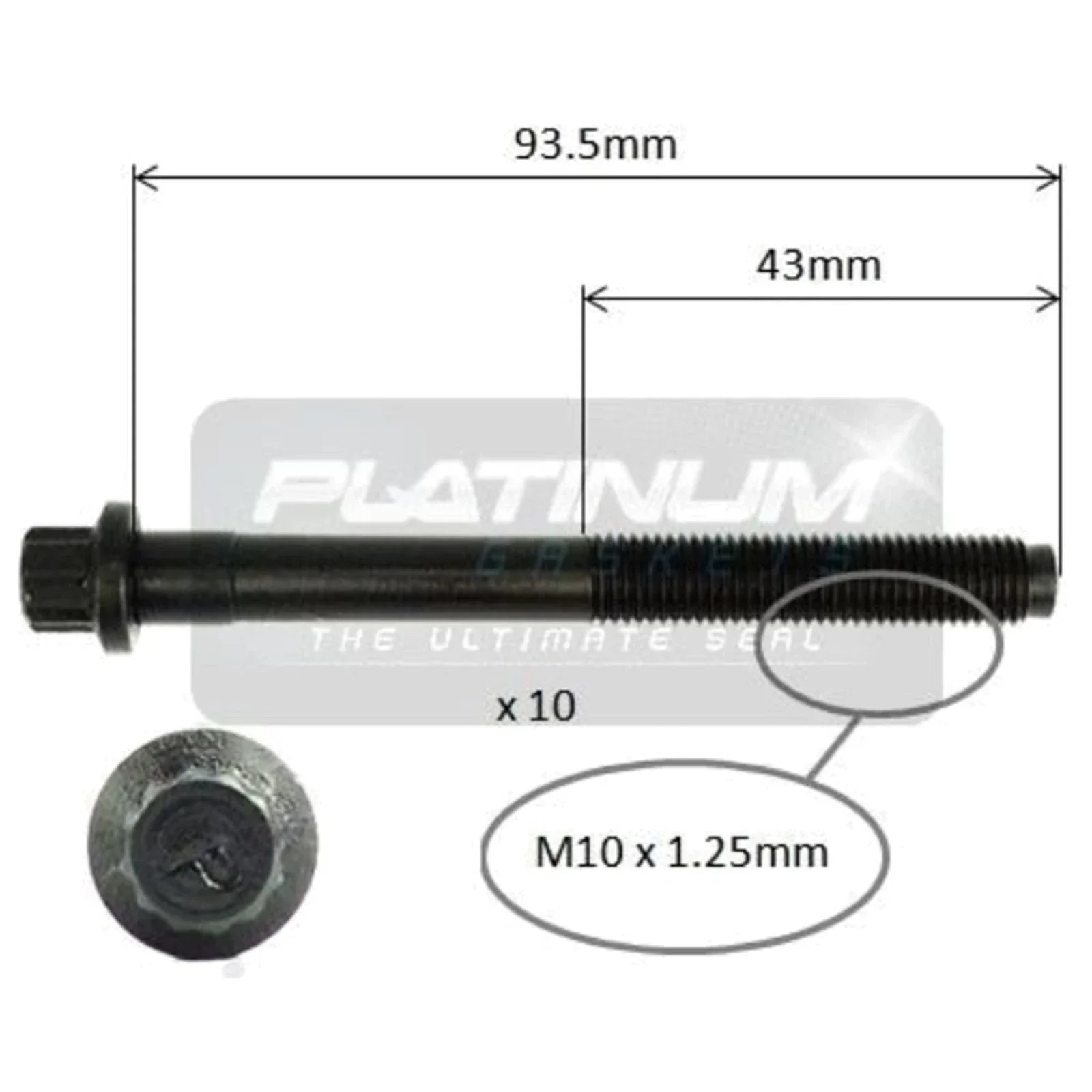 Engine Cylinder Head Bolt Set for Mitsubishi Lancer CG CH (2002 - 2006)