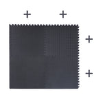 EVA Foam Interlocking Exercise Mat Tiles for Gym Flooring (Black)