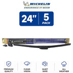 Set of 5 Michelin Endurance XT Beam Wiper Blades 24" All-Weather